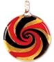 Artistrywear Art Glass Pendant 1/Pkg-Black Red Swirl Circle