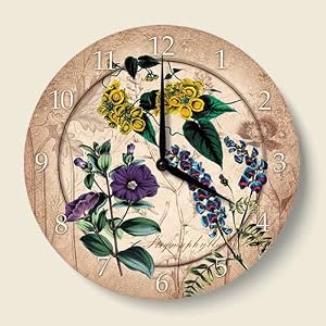 Botanical Wood Clock - 12 by