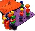 Peg Board Set - Montessori Occupational Therapy Fine Motor Toy for Toddlers and Preschoolers with 30 Pegs for Color Recognition Sorting & Counting - Free 20+ Activity Pegboard Download