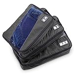 ieGeek 大容量 収納 トラベルバッグ 3点 セット 旅行 便利グッズ 整理洗濯物収納専用ポーチ トラベルケース 男女兼用 (ブラック)