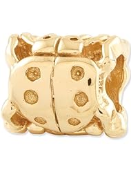 Reflection Beads Silver Gold Plated Flyaway Ladybug Nature Bead