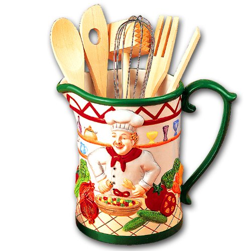 Ceramic Chef Kitchen Utensil Pitcher and Tool Set