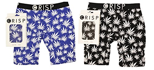 2pk Men's Authentic Crisp Printed Boxer Briefs Cotton Breathable Long Athletic