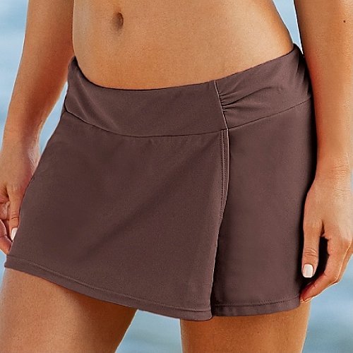 Athleta Sporty Shirred Swim Skirt Brief