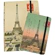 Paris Eiffel Tower Combination set 2: one small and one medium elastic bound notebook