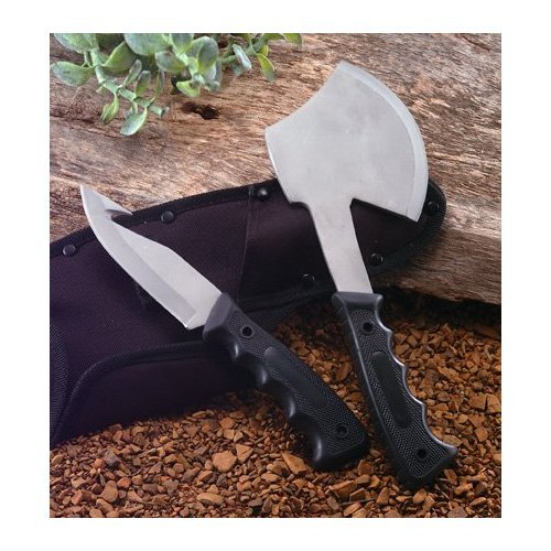 Maxam 2pc Hunting Knife and Ax Combo set with nylon sheath