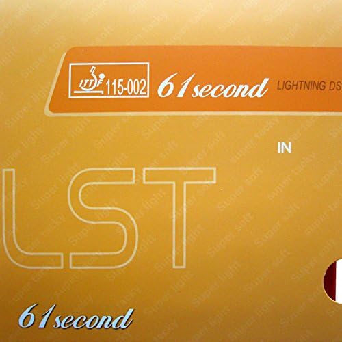 61second Lightning DS LST (Super tacky) Pips-in Table Tennis (Ping Pong) Rubber With Sponge (red, 2.0mm)