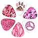 Pink Camo Guitar Picks 12-Pack Set - Cute, Girly and Fun Guitar Picks for Girls- Size Medium Celluloid 12-pack, Collection Includes Exclusive Pink Camo Patterns.