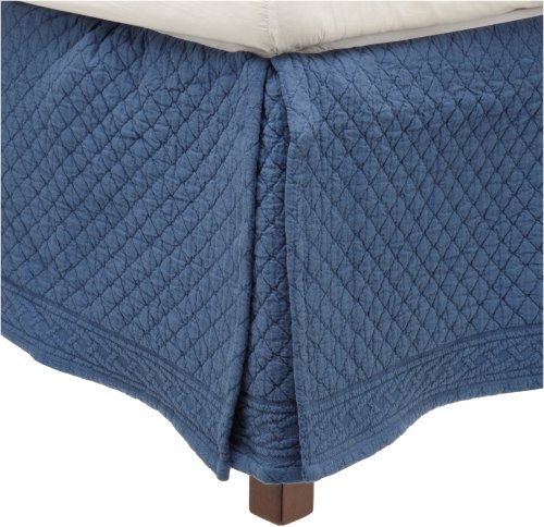 Williamsburg William and Mary Matelasse Full Bedskirt, Everard Blue