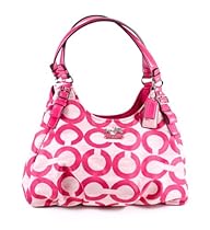 Hot Sale NEW AUTHENTIC COACH MADISON SHANTUNG OP ART MAGGIE (Fuschia/Silver)