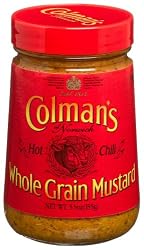 Colman's Whole Grain Mustard, Hot Chili, 5.5-Ounce Jars (Pack of 6)