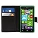 kwmobile Case Compatible with Nokia Lumia 625 - Wallet Case PU Leather Phone Cover with Card Holder Slots - Black