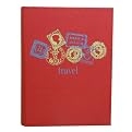 2up Fabric Photo Album - "I Was Here" Stamps (4x6 Photos, 26 Pages, Holds 104 Photos)