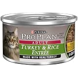 Pro Plan Canned Cat Food, Adult Turkey and Rice Entrée (Pack of 24 3 Ounce Cans)
