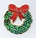 Christmas Sequin Wreath Iron on Embroidered Patch