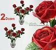 24 Pieces 26" Open Rose Artificial Silk Flower Sprays