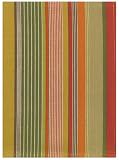 Durable Flat Weave 100% Cotton Colorful Orange and Red Striped Dishtowel 18 X 28 Set / 6