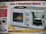 3 in 1 Breakfast Maker includes Coffee Pot, Toaster Oven and Non-Stick Fry Pan