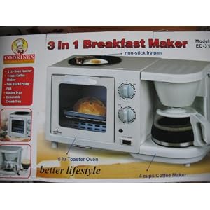 3 in 1 Breakfast Maker includes Coffee Pot, Toaster Oven and Non-Stick Fry Pan by 