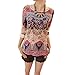 Weixinbuy Women Seven Point Hubble-bubble Sleeves Shirt Splicing Coat