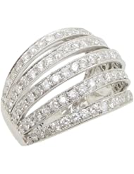 14k White Gold  2.07ctw Diamond Cocktail Ring LR815 Size 7.75