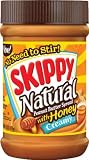 Skippy Creamy Peanut Butter, Natural with Honey, 15-Ounce Jars (Pack of 6)