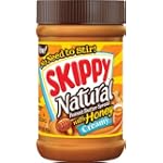 Skippy Creamy Peanut Butter, Natural with Honey, 15-Ounce Jars (Pack of 6)