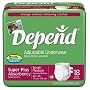 Depends adjustable underwear Small/Medium, Case of Four-18 Count (72 Pants)