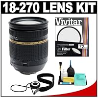 Tamron 18-270mm f/3.5-6.3 Di II VC LD (IF) Macro Lens + UV Filter + Accessory Kit for Nikon D7000, D5000, D3100, D3000, D300s, D300, D90, D60 and D40 Digital SLR Cameras
