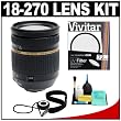 Tamron 18-270mm f/3.5-6.3 Di II VC LD (IF) Macro Lens + UV Filter + Accessory Kit for Nikon D5000, D3100, D3000, D300s, D300, D90, D60 & D40 Digital SLR Cameras