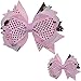 LCLHB 4.5 Inch Dot Polka Stacked Large Bow with Crocodile Hair Clips for Girls 12PCS