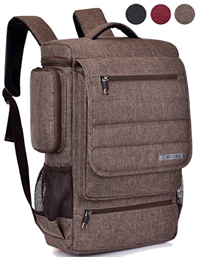 Laptop Backpack ,BRINCH(TM) Multifunctional Unisex Luggage & Travel Bags Knapsack,rucksack Backpack Hiking Bags Students School Shoulder Backpacks Fits Up to 17 Inch Laptop Macbook Computer,Brown