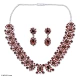 Jewelry set, 'Garnet Extravagance'