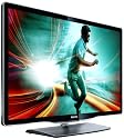 Philips 40PFL8606K/02 102 cm (40 Zoll) Ambilight 3D LED-Backlight-Fernseher, Energieeffizienzklasse A (Full-HD, 3D MAX, 800Hz PMR, DVB-T/C/S, Smart TV) schwarz mit Glasfront