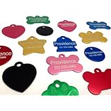 Anodized Pet ID Tags - Choose from Bone, Round, Heart, Hydrant, Paw, or Star Shapes - 9 Color Choices Available