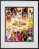 2007 NBA All Star Game Matchup Composite Double Matted 8 x 10 Photograph in Black Anodized Alum