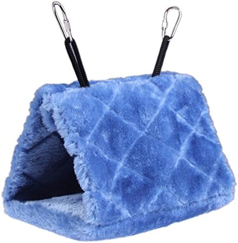 Petty Love House Plush Snuggle Bird Hammock Hanging Snuggle Warm Hut Nest (blue)