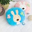 [Sugar Rabbit - Round Blue] Blanket Pillow Cushion / Travel Pillow Blanket (25.2 by 37 inches)