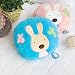 [Sugar Rabbit - Round Blue] Blanket Pillow Cushion / Travel Pillow Blanket (25.2 by 37 inches)