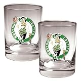 NBA Boston Celtics Two Piece Rocks Glass Set - Primary Logo