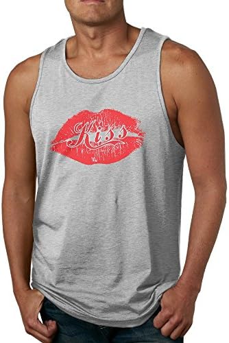 Red Lipstick Sexy Red Lips Kiss Mens Tank Top