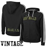 adidas South Florida Bulls Ladies Black College Town Full Zip Vintage Hoody Sweatshirt
