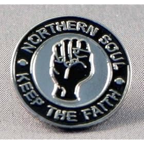 Metal Enamel Pin Badge Northern Soul Reggae Ska Fist in Black