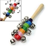 Baby Rassel Glocken Spielzeug Holzrassel Schellenstab Schellenrassel Glockenstab -