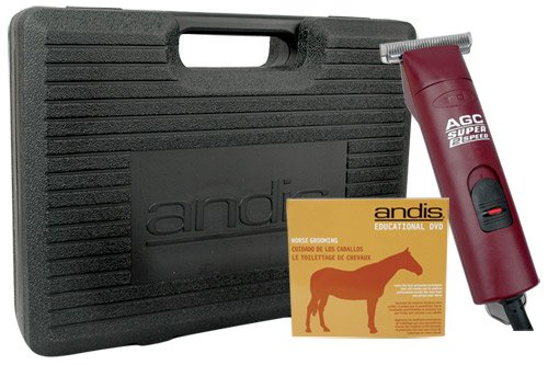 Andis 22330 AGC Super 2-Speed Professional Horse Clipper with Size T-84 Detachable Blade, Horse Grooming DVD, in Storage Case