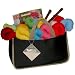 Large Knitting Tote - Black with Khaki Trim (8-16) - Great for Knitters, Quilters, Cross Stitchers, Weavers and Other Needle Handcrafts. Many Other Uses Too!