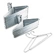 Heavy-Duty Coat Hangers, 17", Metal Hook, Chrome Finish, 100/Pack