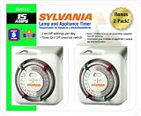 Sylvania SA011-2L Indoor LED Illuminated Mechanical Timer with 2 On/Off Settings, 2-Pack