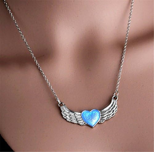 GDSY Hot Angel Wings Loving Heart Glow in the Dark Pendant Chain Necklace