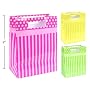 Paper Gift Bags, Three colors Variety 12 Pack, 7" x 9"